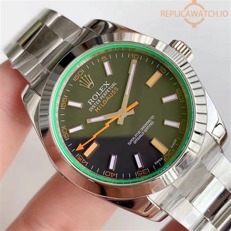 rolex milgauss verde replica|rolex milgauss 116400 white.